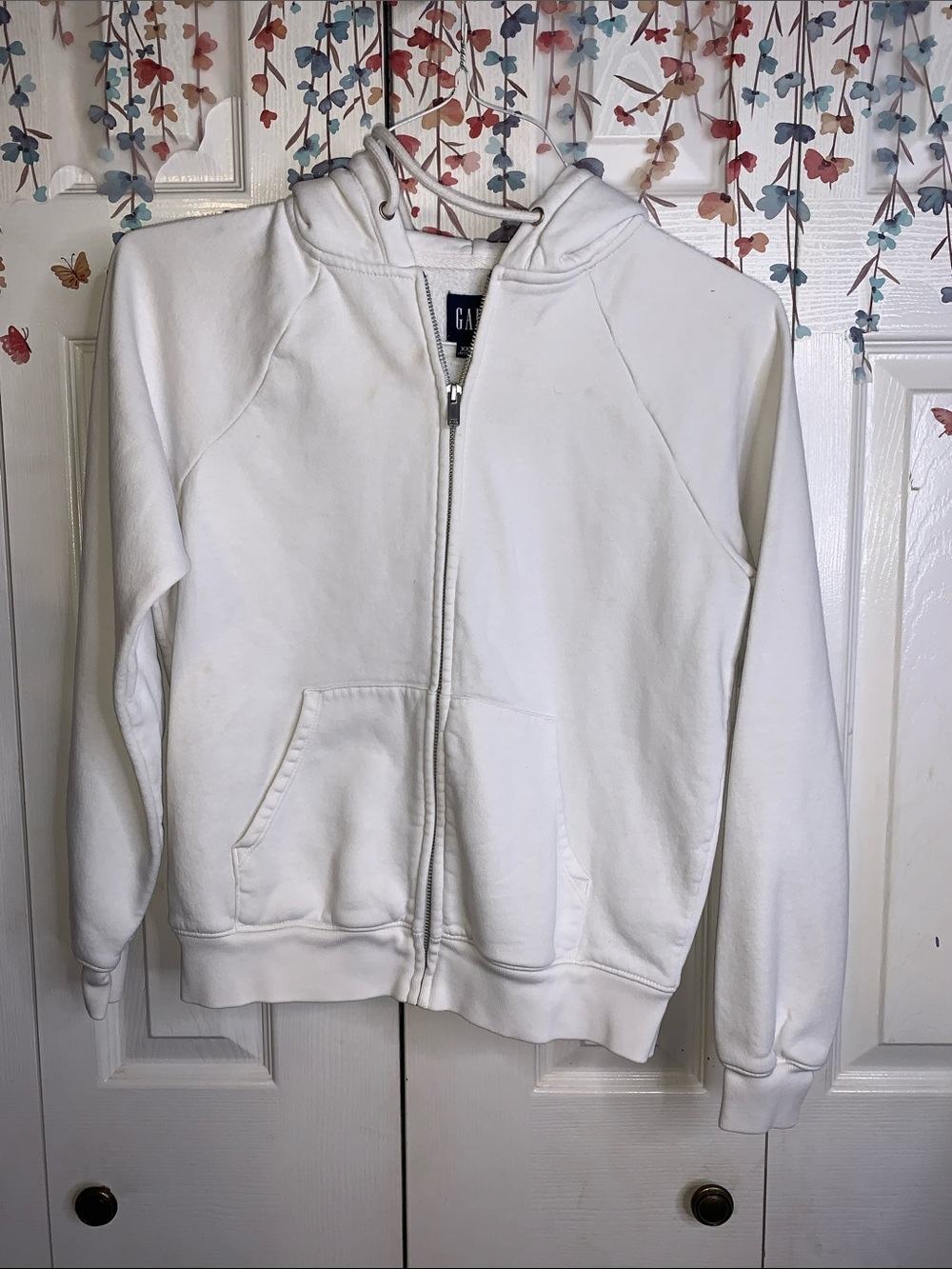 GAP Kids White Full-Zip Hoodie Jacket
